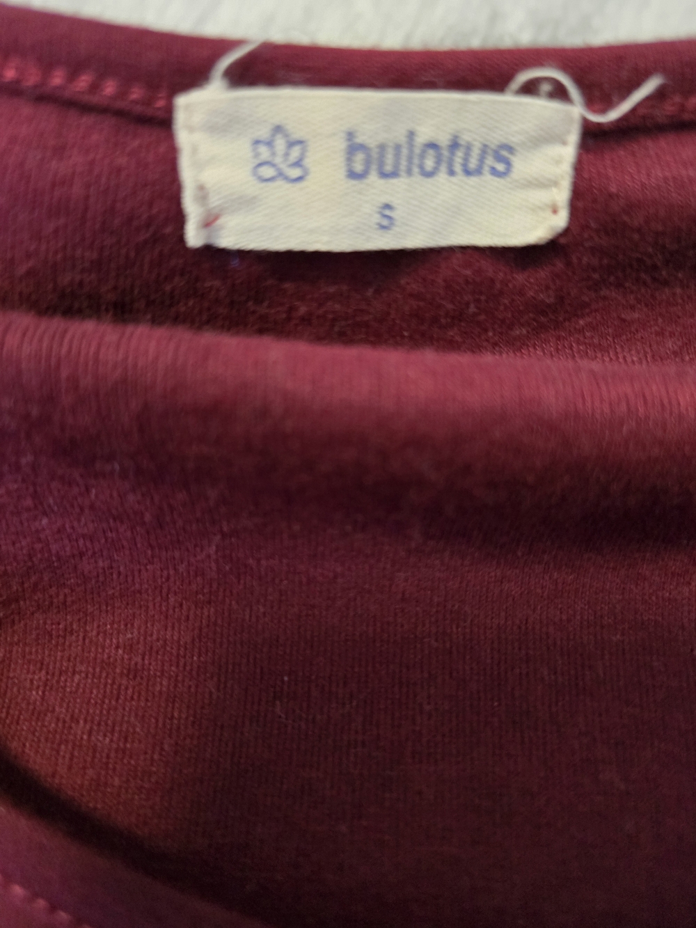 Bulotus Burgundy Long Sleeve Pleated Babydoll Tunic Top Size Small - Picture 2 of 5